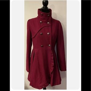 Xhilaration Pea coat military inspired peplum